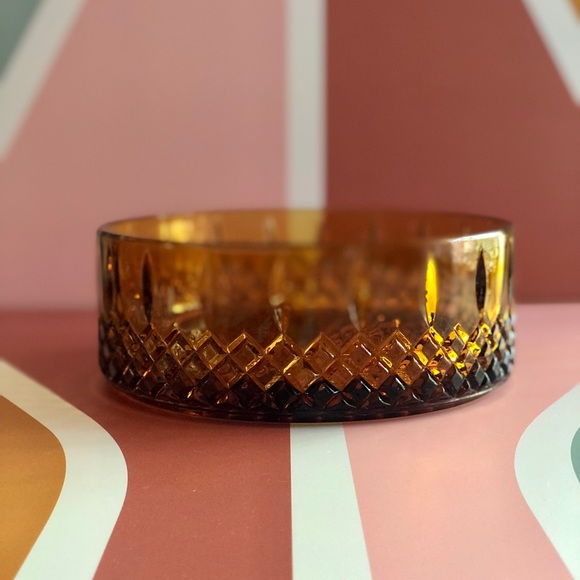 ✨SOLD ✨VINTAGE Amber Glassware Bowl Display Dish - Picture 2 of 9